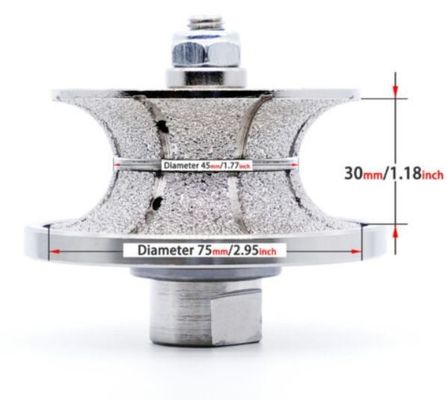 Προφίλ πέτρας άκρης κενού Brazing Router Bit Κόψιμο για πέτρα και μαρμάρινο άλεμα