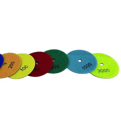 Γρανίτη Μαρμάρινο Διαμάντινη ρητίνη Polishing Pad Sandpaper Wet White Buff 3 Βήμα Pad 100mm 125mm Εργαλείο