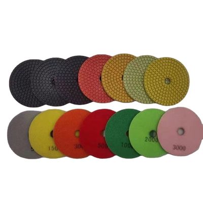 Γρανίτη Μαρμάρινο Διαμάντινη ρητίνη Polishing Pad Sandpaper Wet White Buff 3 Βήμα Pad 100mm 125mm Εργαλείο