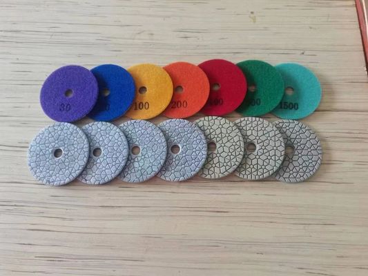 Γρανίτη Μαρμάρινο Διαμάντινη ρητίνη Polishing Pad Sandpaper Wet White Buff 3 Βήμα Pad 100mm 125mm Εργαλείο