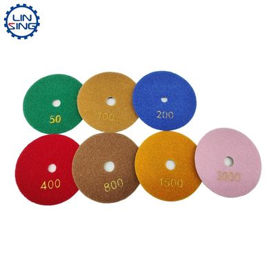 Γρανίτη Μαρμάρινο Διαμάντινη ρητίνη Polishing Pad Sandpaper Wet White Buff 3 Βήμα Pad 100mm 125mm Εργαλείο