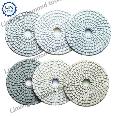 Γρανίτη Μαρμάρινο Διαμάντινη ρητίνη Polishing Pad Sandpaper Wet White Buff 3 Βήμα Pad 100mm 125mm Εργαλείο