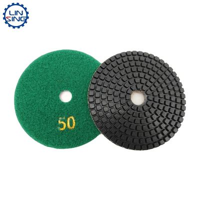 Γρανίτη Μαρμάρινο Διαμάντινη ρητίνη Polishing Pad Sandpaper Wet White Buff 3 Βήμα Pad 100mm 125mm Εργαλείο